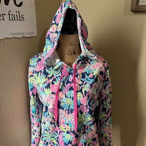Lilly Pulitzer Size xl navy pink printed hoodie